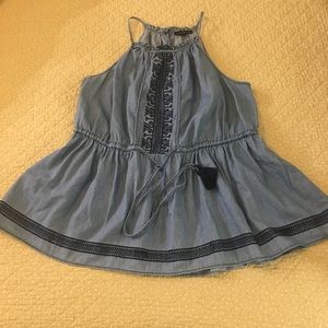 Lane Bryant chambray look peplum top